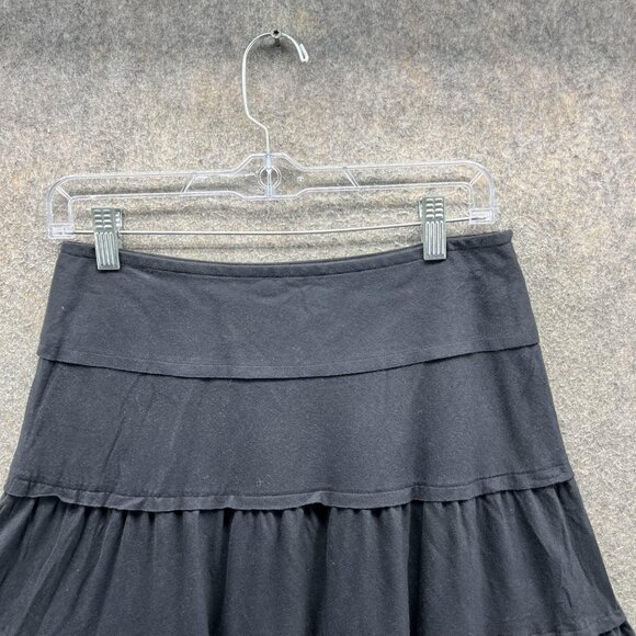 Theory Skirt Womens 0 Black Tiered Ruffle A Line Midi 100% Cotton Style 51174385 - Picture 8 of 9